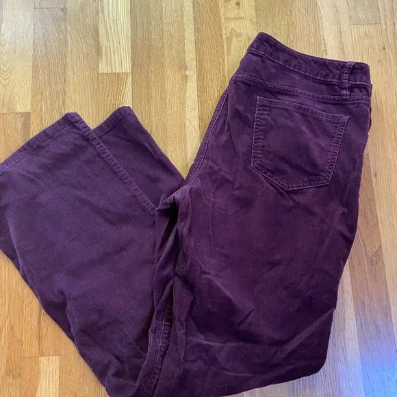 Lands End Burgundy Corduroy Pants - Picture 3 of 9